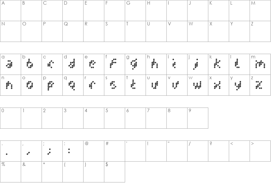 dr yes font character map preview