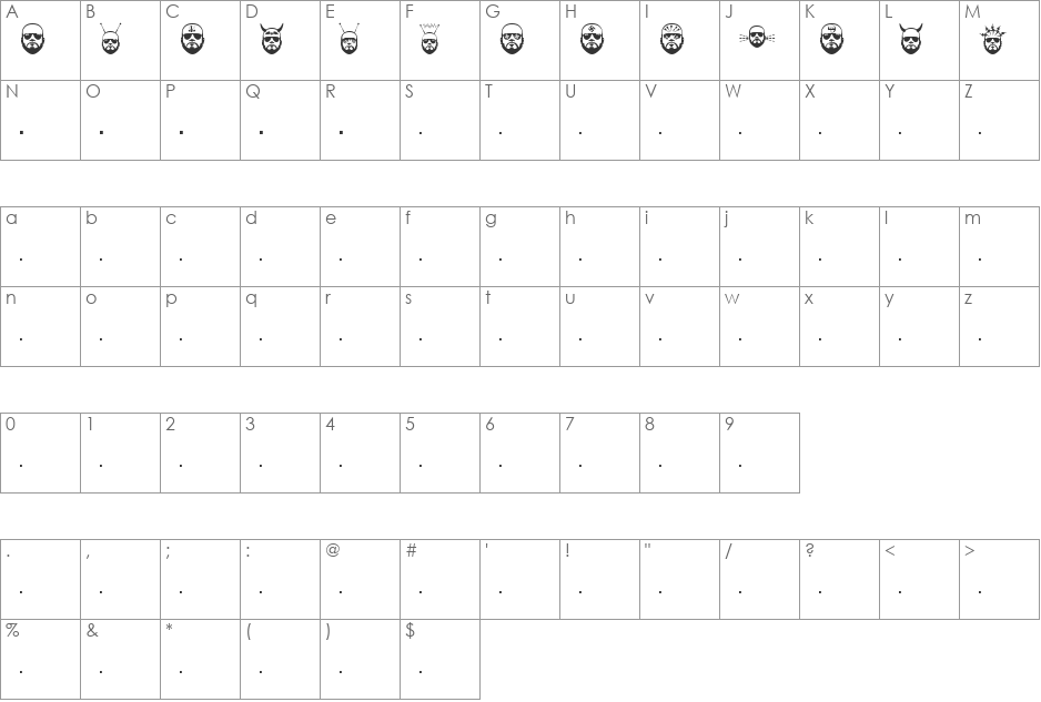 Dr. Legume font character map preview