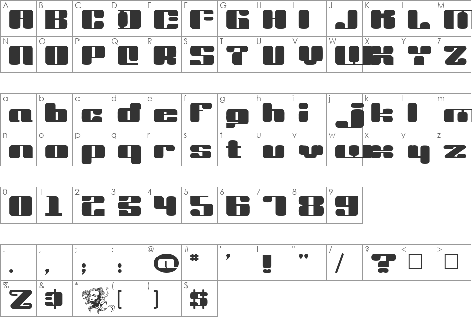 Dr. Vinyl font character map preview