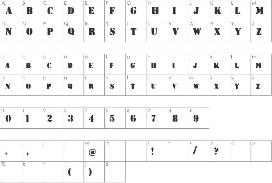 Dr.Enoksen font character map preview