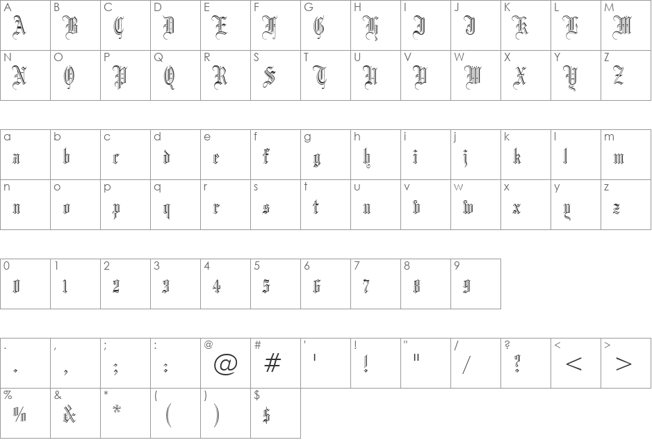 Dr.Po GothicRu font character map preview