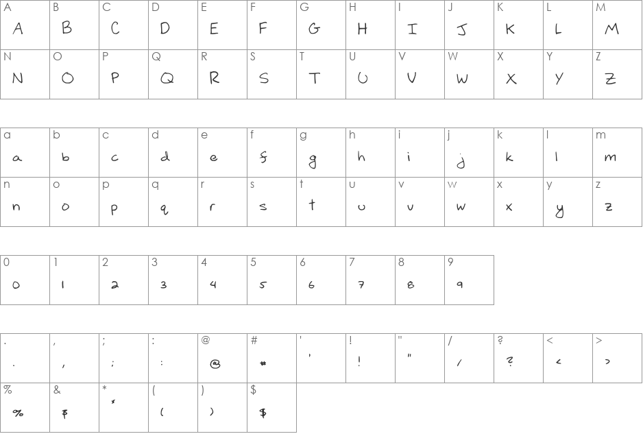 DraftBlake font character map preview