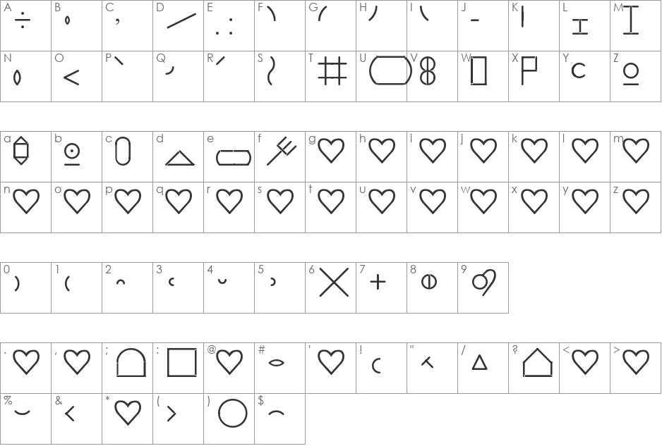 DragDropBliss2 font character map preview