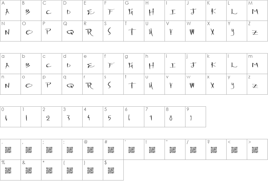 DrawingMachine font character map preview