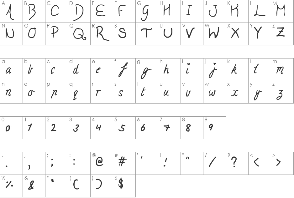 A little bit fanc-aaay! font character map preview