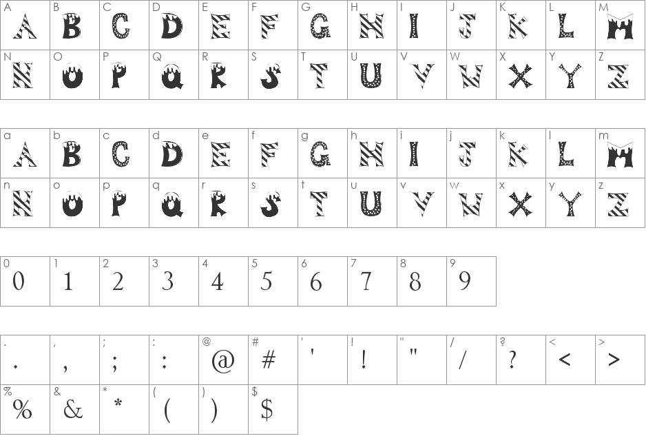 Drop of Fun font character map preview