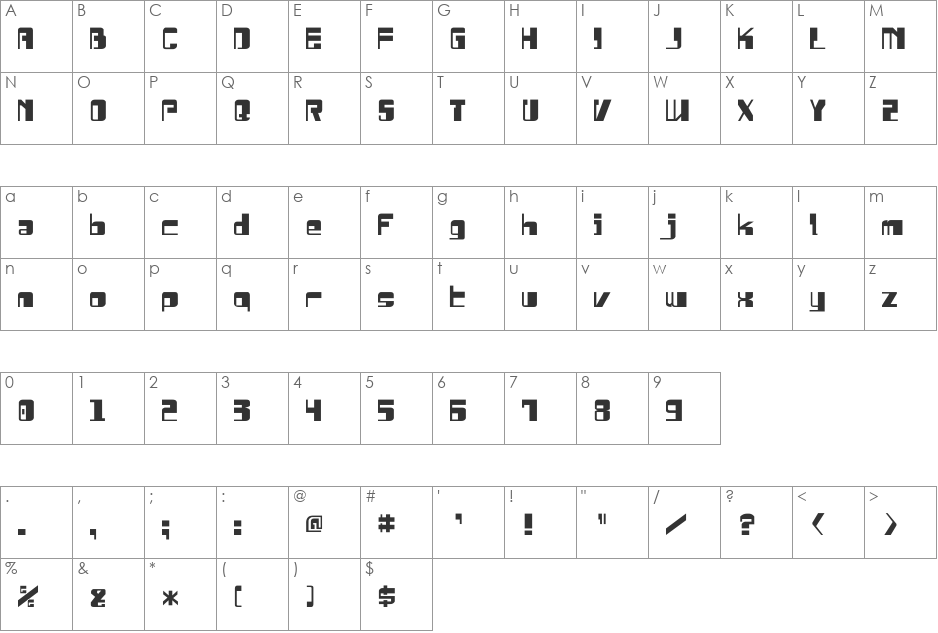 Drosselmeyer font character map preview