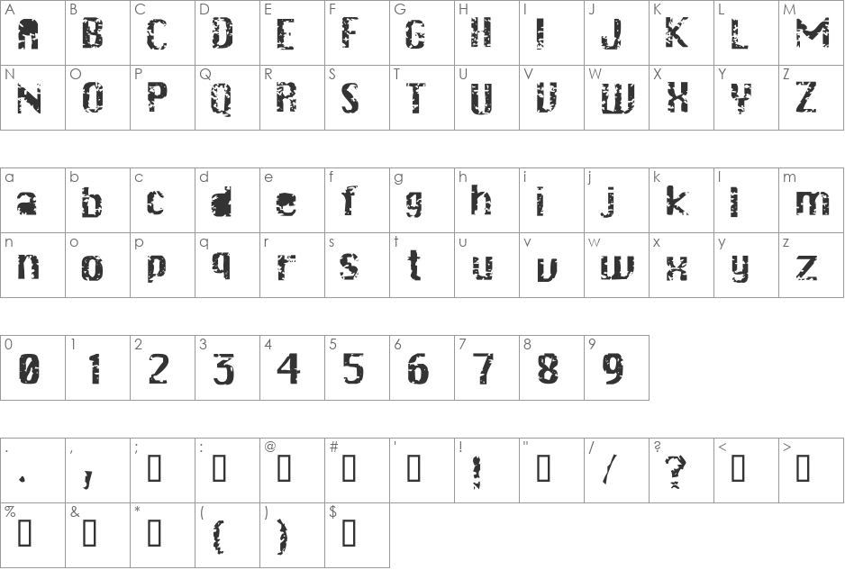 DrSchiwago font character map preview