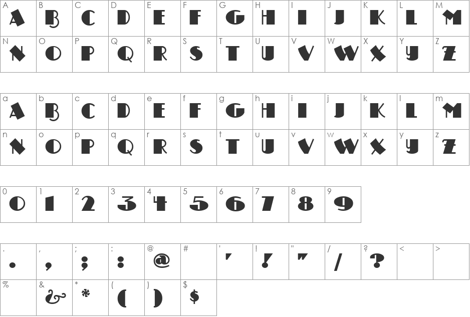 DrumagStudioNF font character map preview