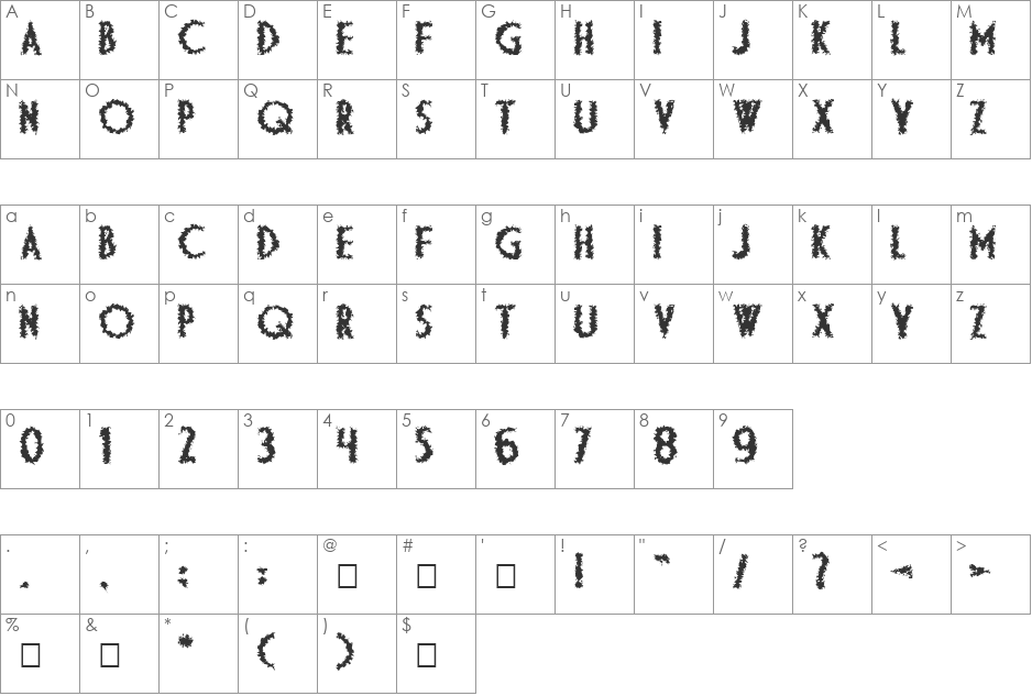 DS Diploma Art font character map preview