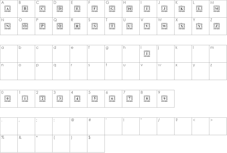 DS Init font character map preview