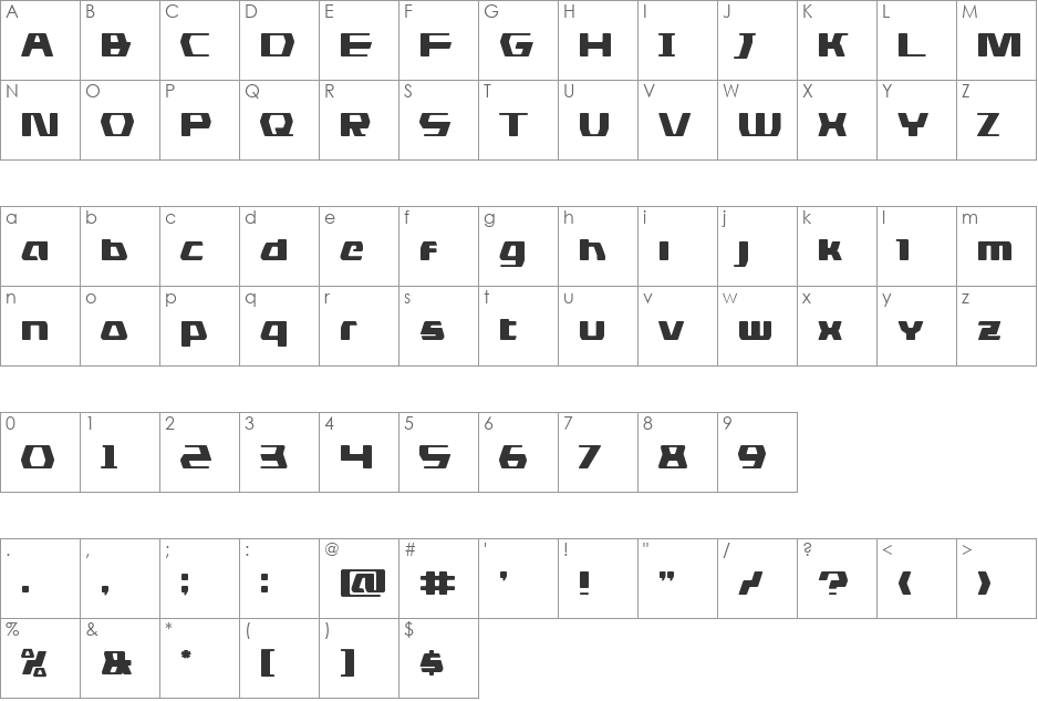DS man Semi-Italic font character map preview