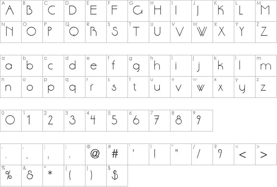 DS StandartCyr font character map preview