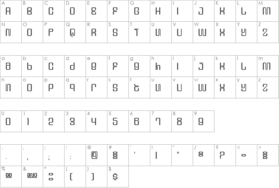 DS Supervixen Cyr font character map preview
