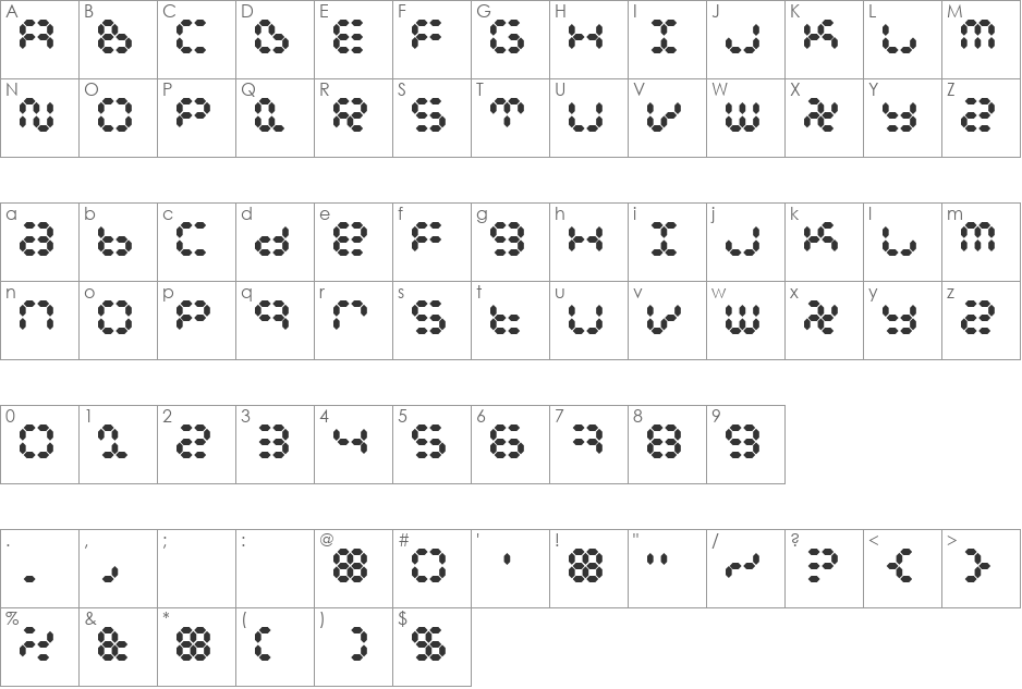 Dspl font character map preview