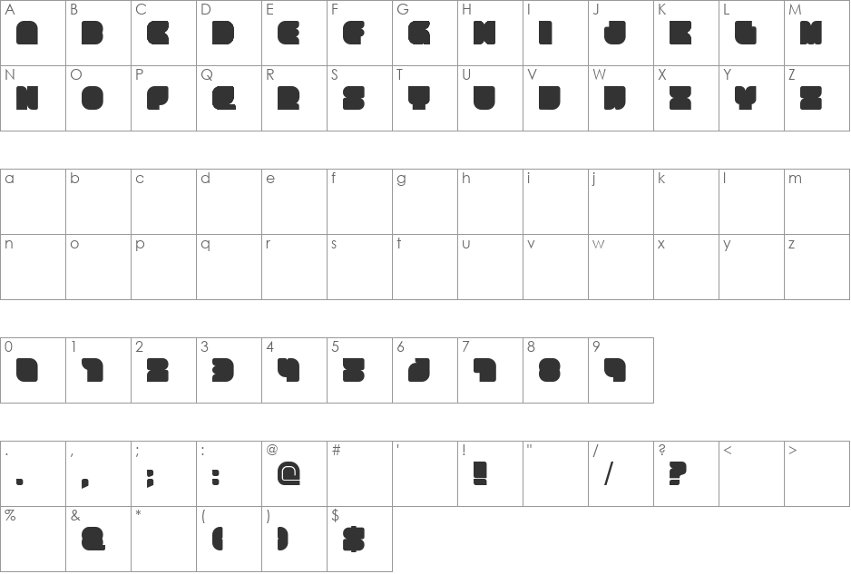 amable font character map preview