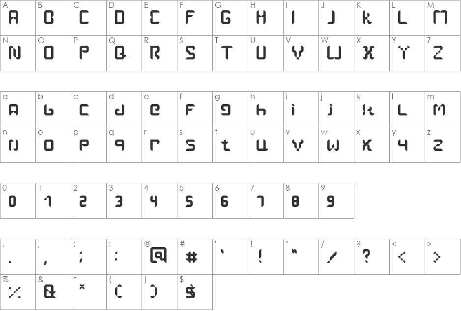 Amal font character map preview