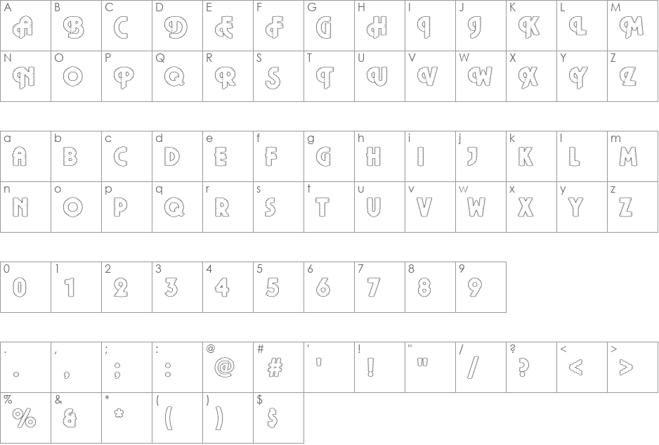 DTCPlazaM39 font character map preview
