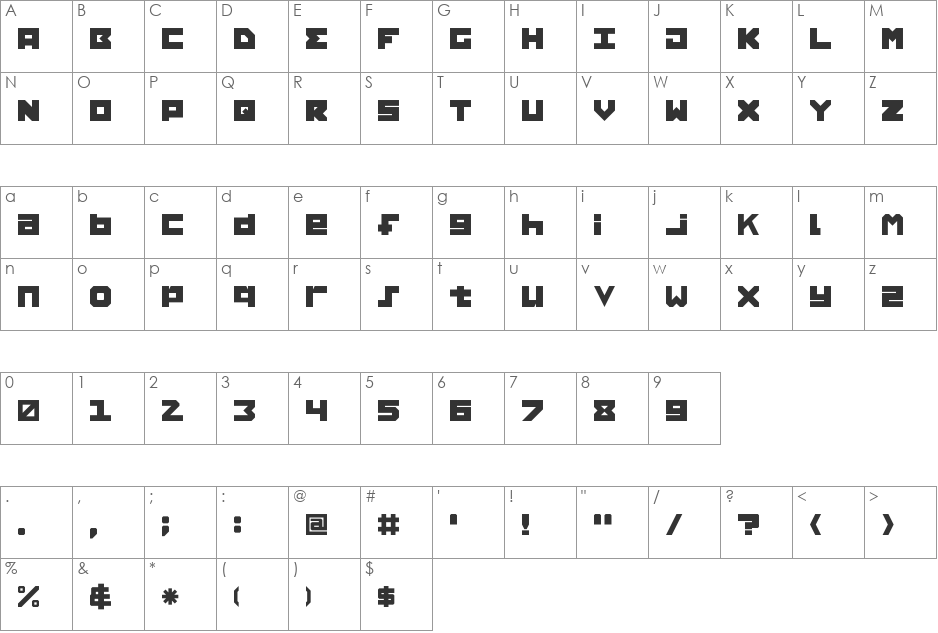 dubfresh font character map preview