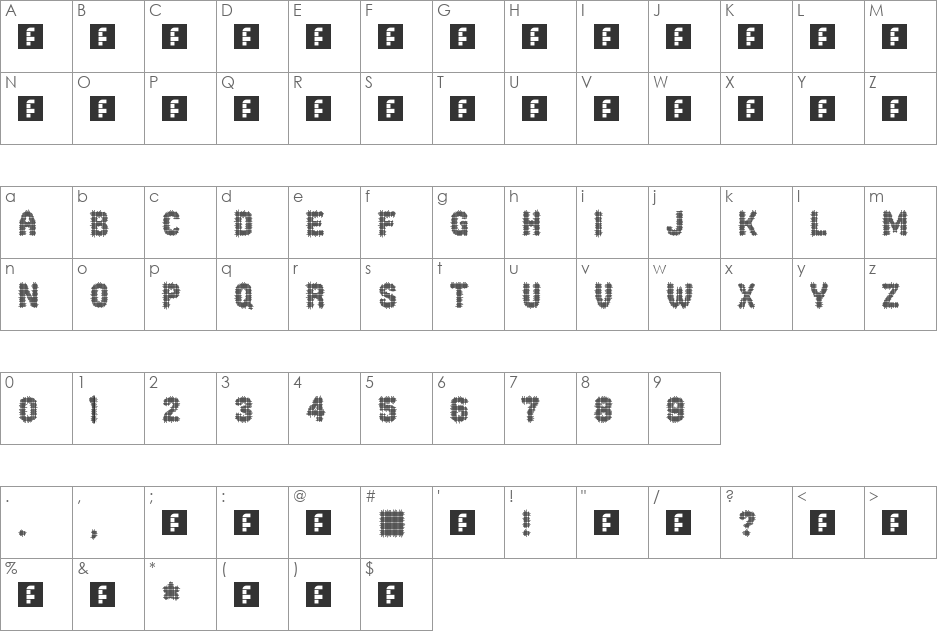 amanerd font character map preview