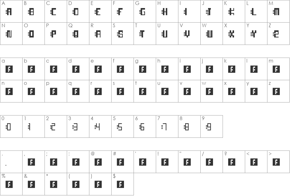 duduteta13 font character map preview