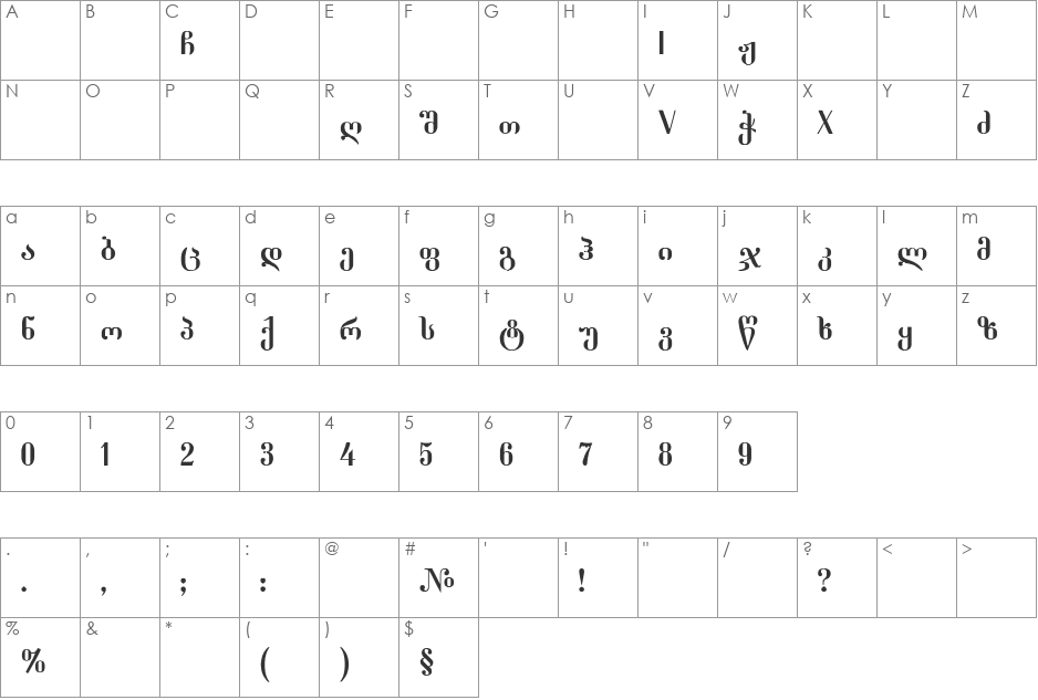 DumbaNusx font character map preview