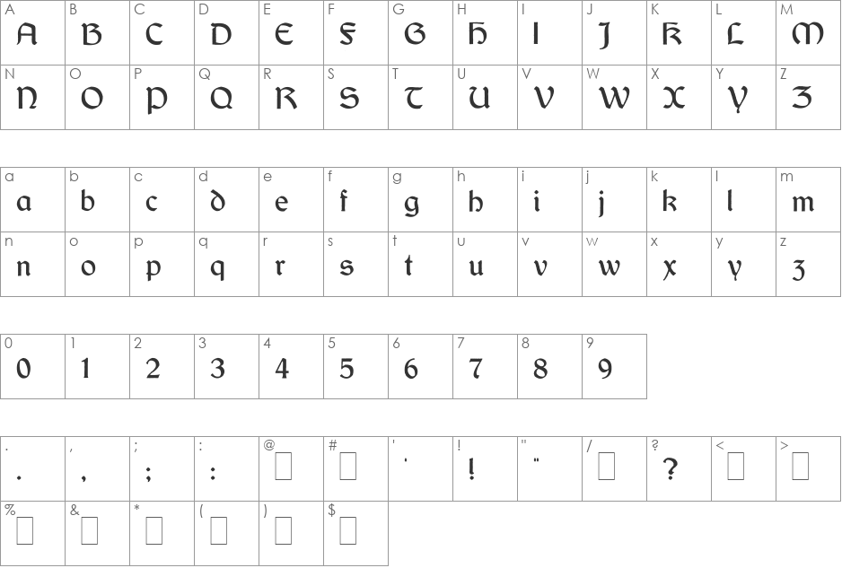 Dundalk_HandDrawn font character map preview