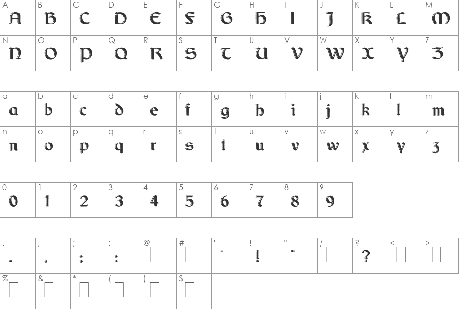 Dundalk_HandDrawn font character map preview