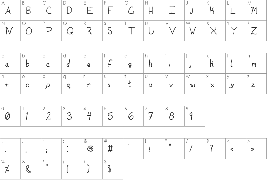 DuntonSophicated font character map preview