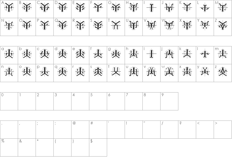 DuploSketchesPlus font character map preview