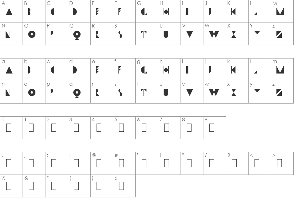 Dwiggins Initials KK font character map preview