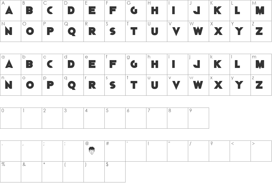 DYLAN DOG font character map preview