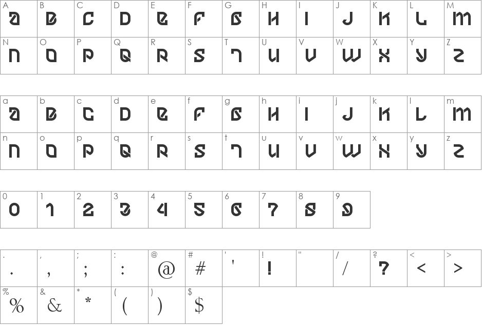 DYLOV4STUFF font character map preview