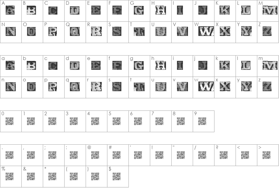 dynamatics font character map preview