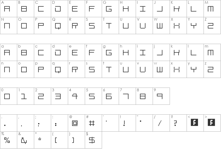 Amaya Technical Bold font character map preview