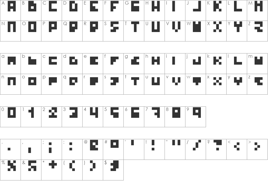 Dyslexia font character map preview