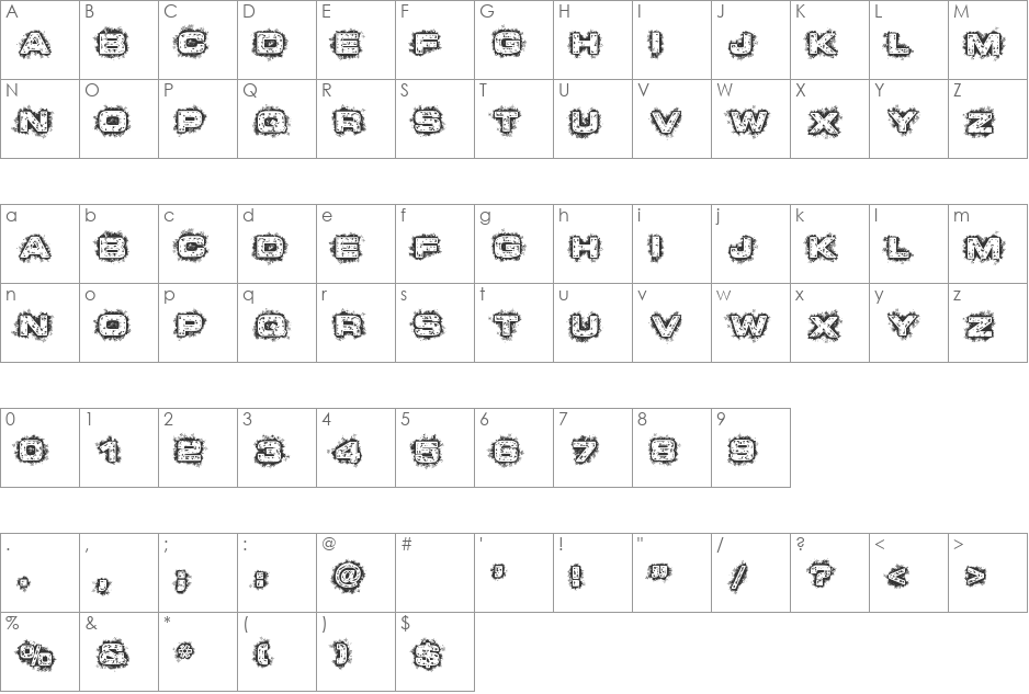 Dystopian Future font character map preview