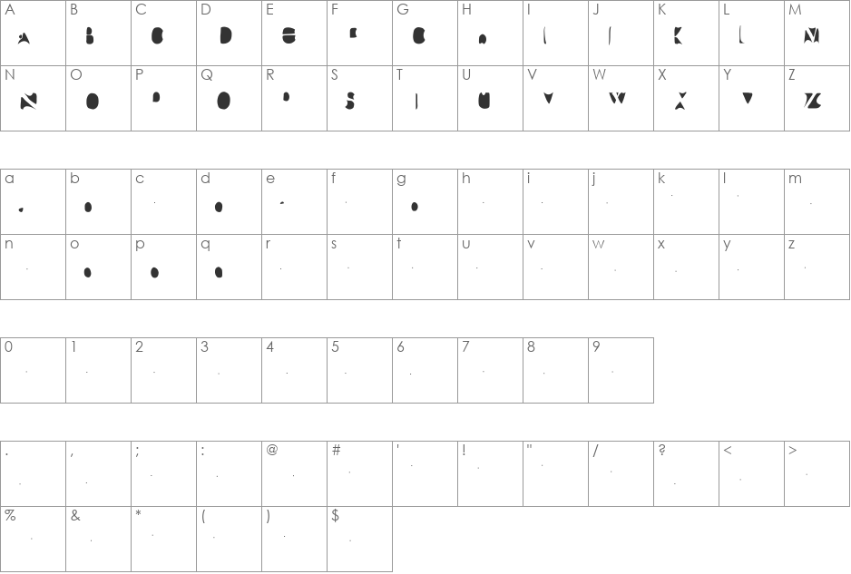 EaduiFill font character map preview