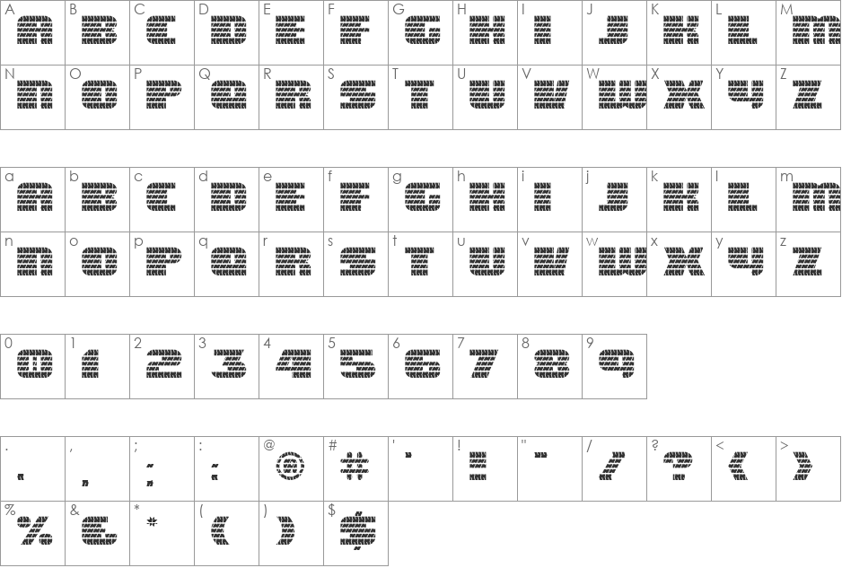 Eagle GT II font character map preview