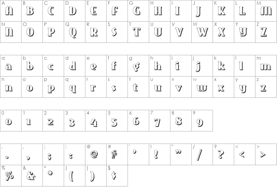 East Market Two NF font character map preview