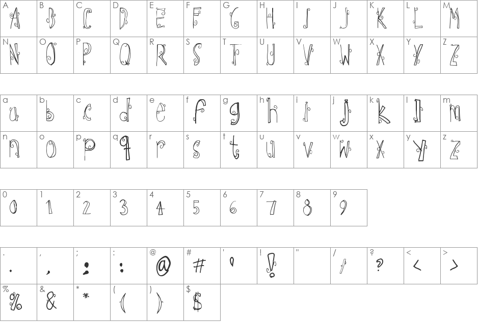 Ebba Font font character map preview