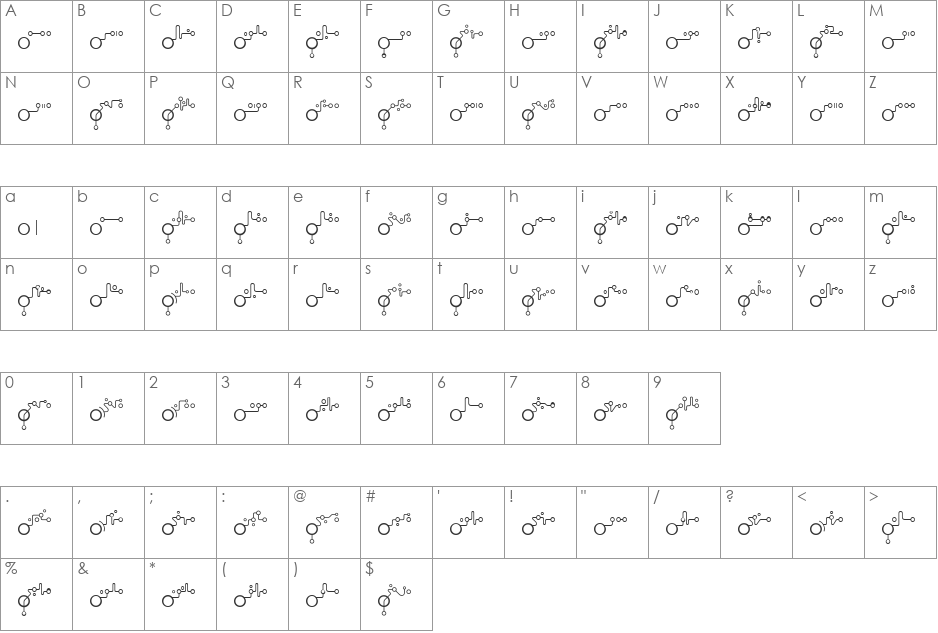 Echolot font character map preview