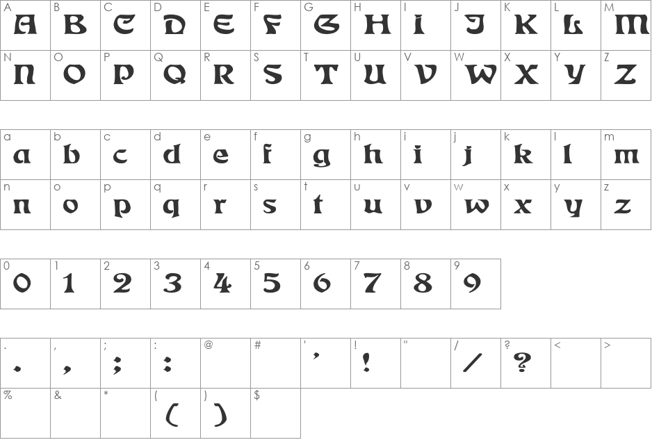 Eckmann Ex font character map preview