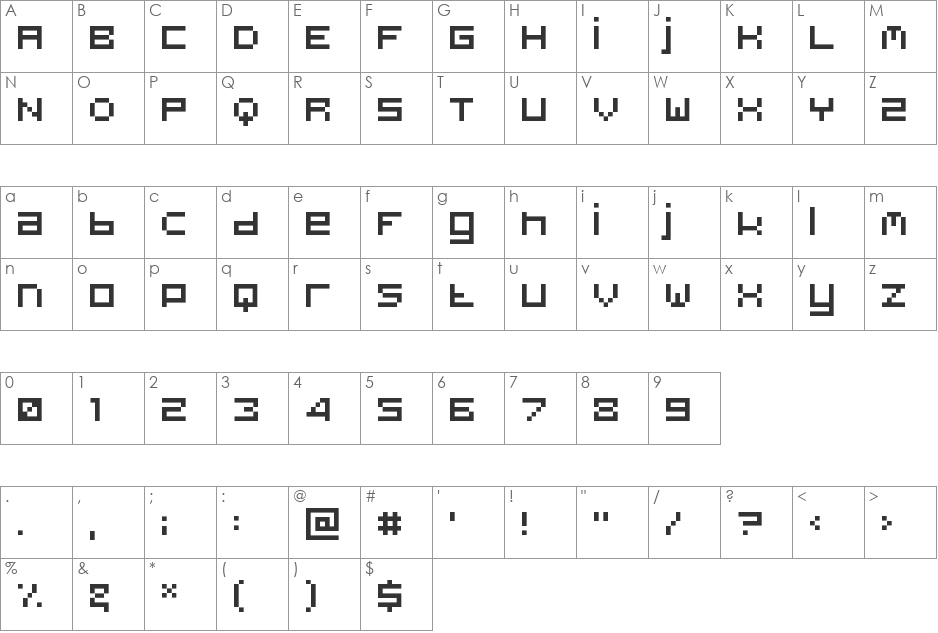 AmazNuNezhayu... font character map preview