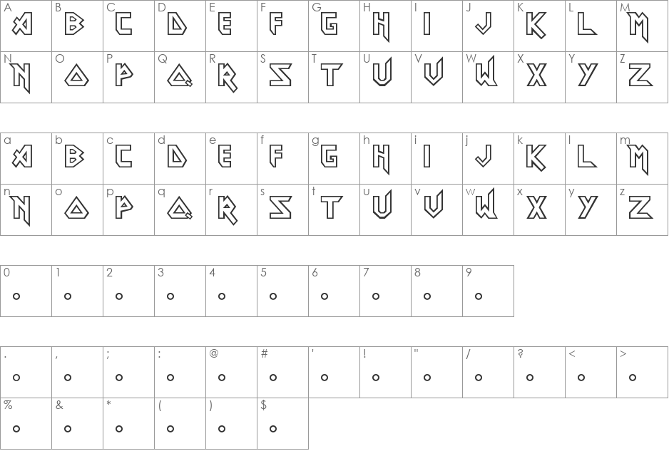 Eddie - DGL font character map preview