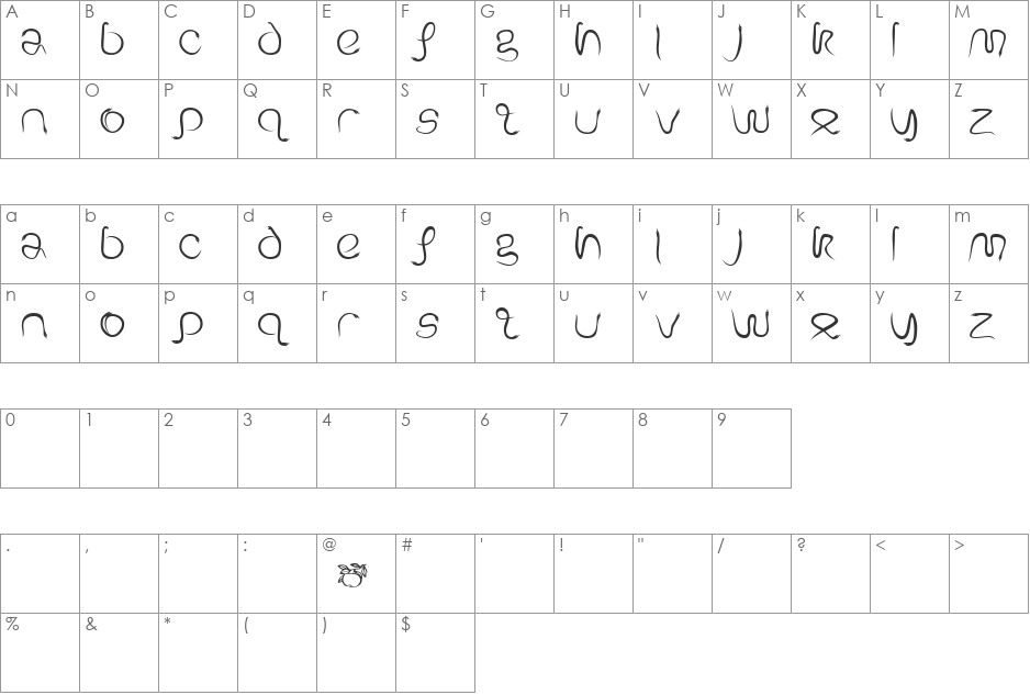 EdenDisplay font character map preview