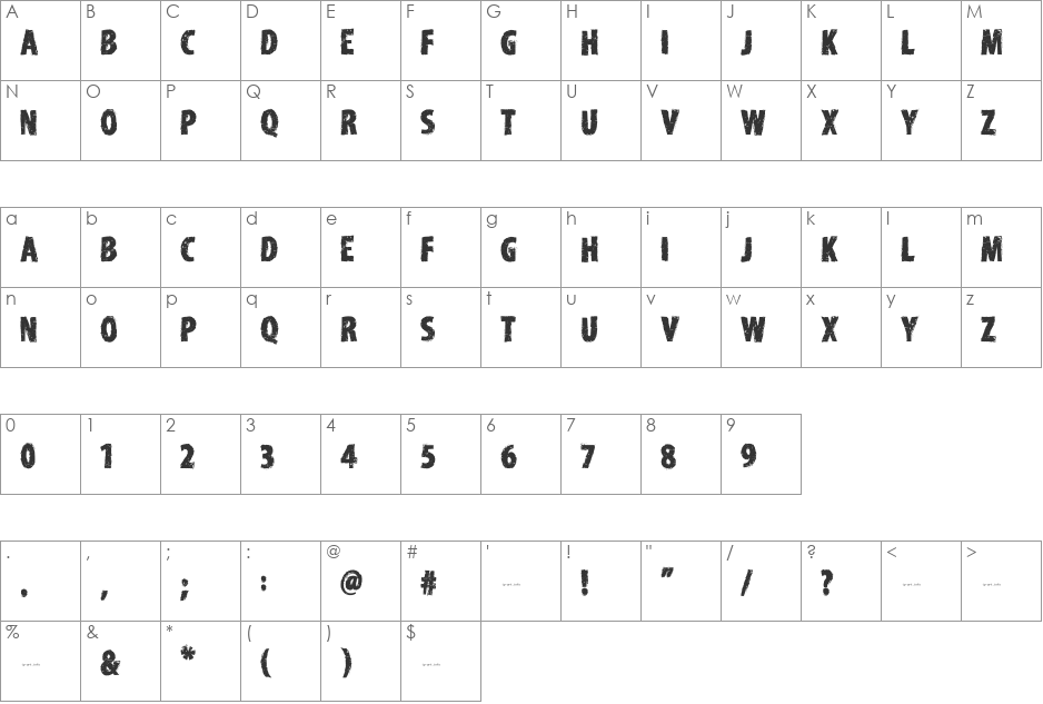 Edirne font character map preview