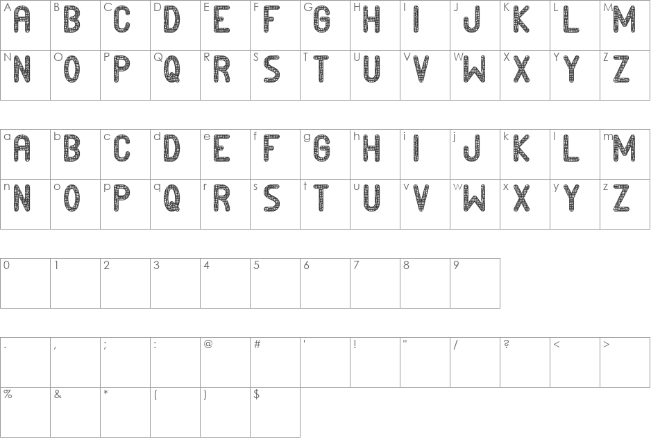 Edournida St font character map preview