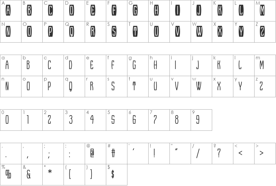 EdselFont font character map preview