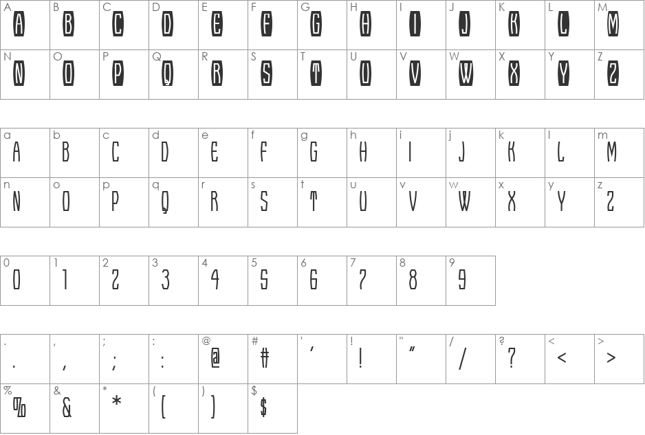 EdselFont font character map preview